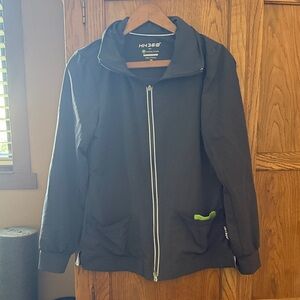 Healing Hands 360 Black Lightweight Zip-Up Jacket with Lime Accent